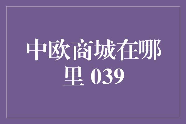 中欧商城在哪里 039